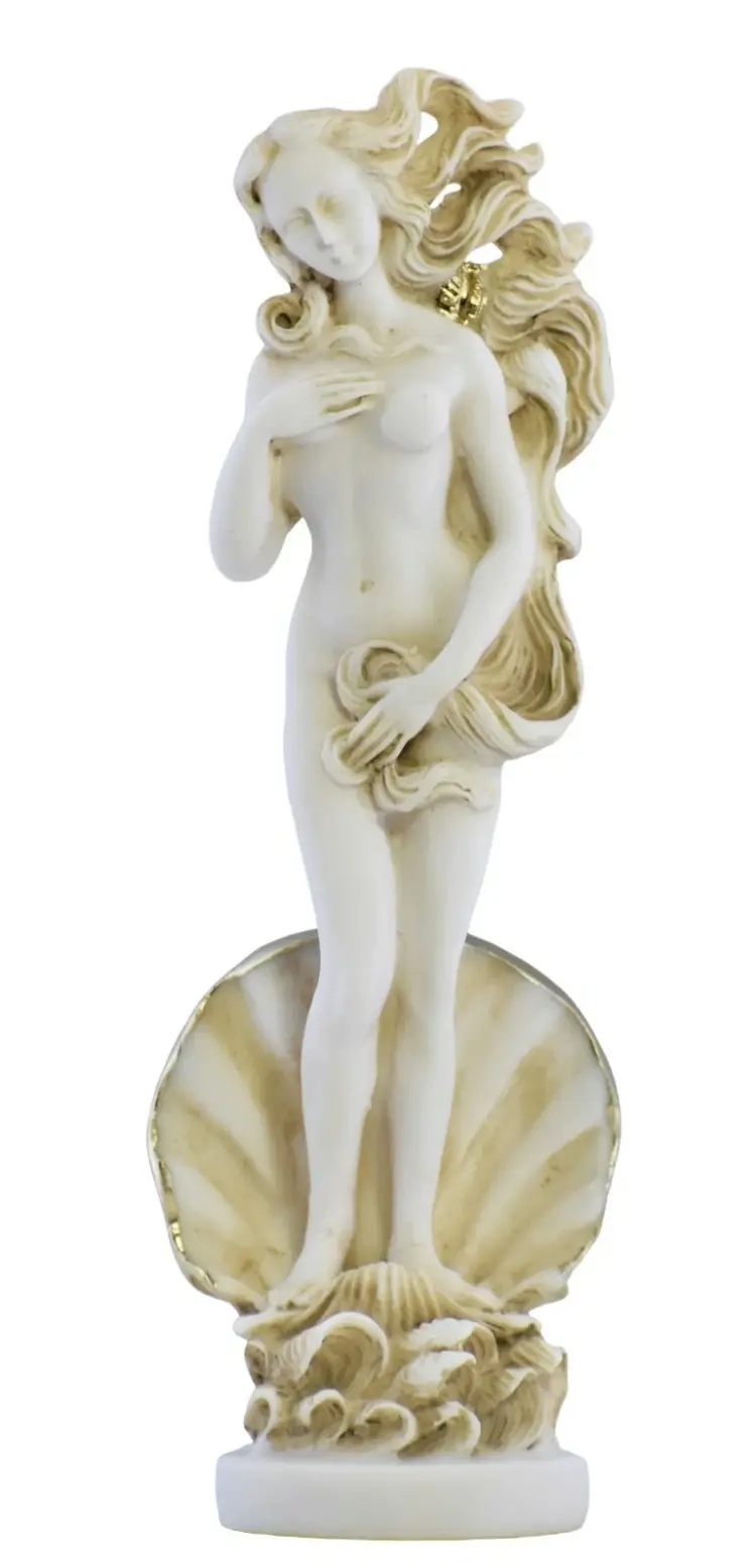 Goddess Aphrodite (Venus) Nude Statue – 8" Cast Alabaster Greek Mythology Sculpture