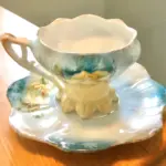 Antique Demitasse Cup & Saucer with Claw Foot – 1800s Original