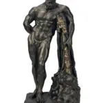 Farnese Hercules Greek Statue – 13" Cast Marble Sculpture in Bronze Finish, Handmade in Greece