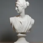 Greek Roman Goddess Artemis (Diana) Bust – 8.46" Cast Marble Sculpture, Handmade in Greece