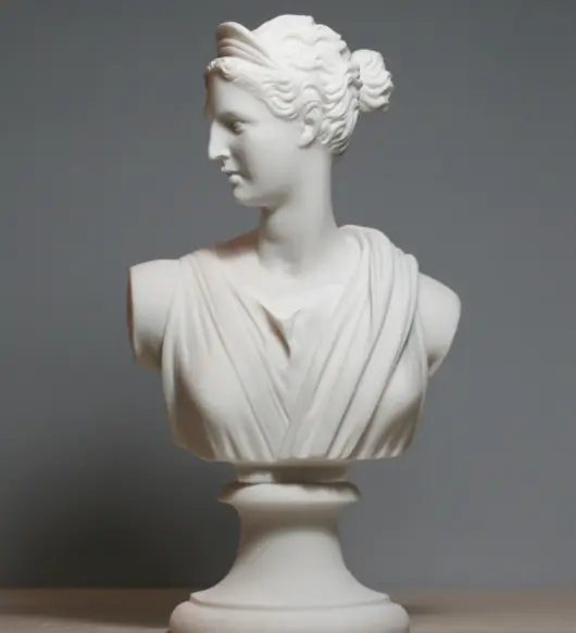 Greek Roman Goddess Artemis (Diana) Bust – 8.46" Cast Marble Sculpture, Handmade in Greece