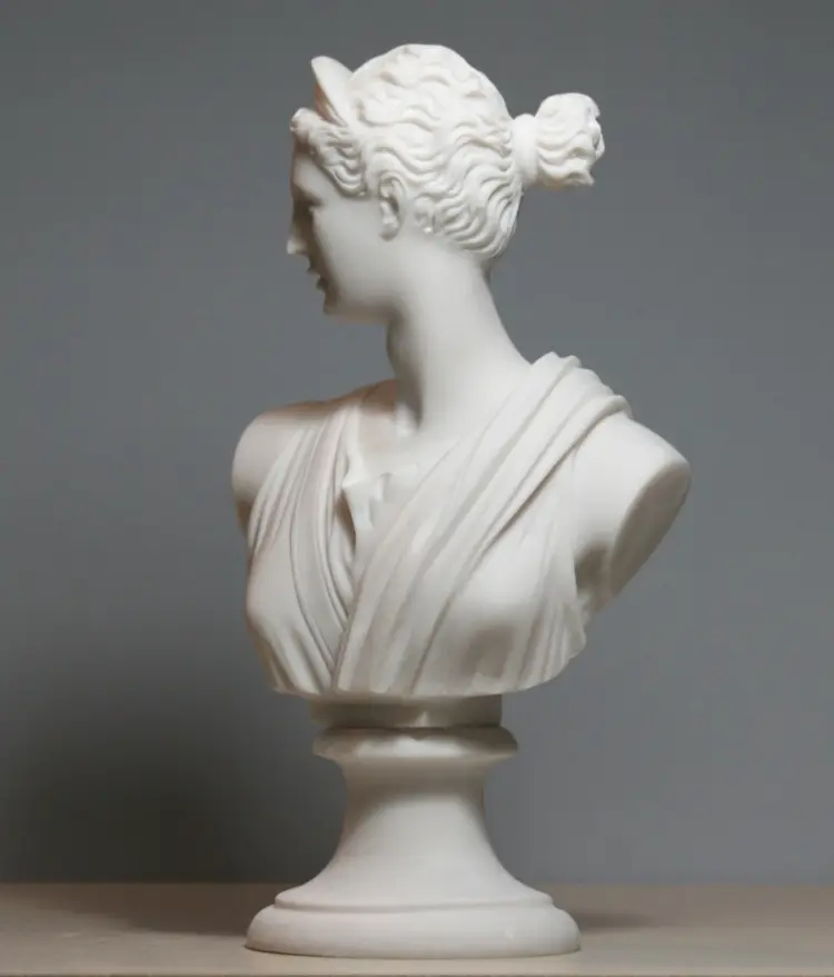 Greek Roman Goddess Artemis (Diana) Bust – 8.46" Cast Marble Sculpture, Handmade in Greece - Image 2