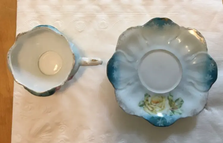 Antique Demitasse Cup & Saucer with Claw Foot – 1800s Original - Image 2