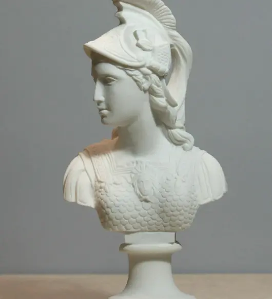 Athena (Minerva) Bust – 9.84" Cast Marble Goddess of Wisdom Statue, Handmade in Greece