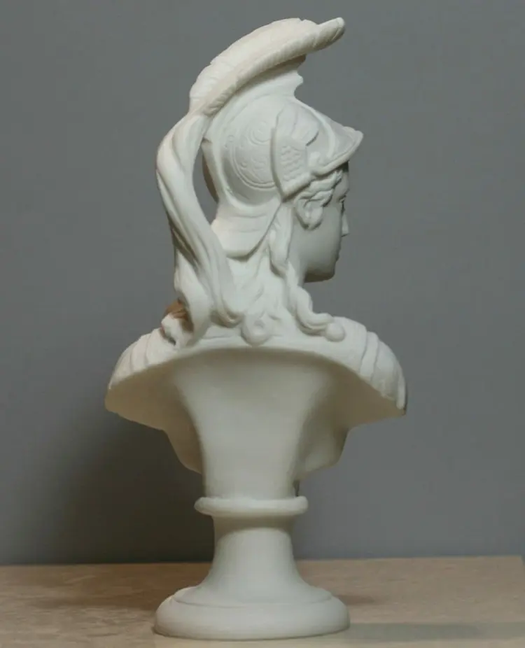 Athena (Minerva) Bust – 9.84" Cast Marble Goddess of Wisdom Statue, Handmade in Greece - Image 3