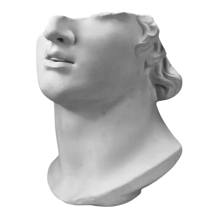 Apollo Fragment Head Sculpture – 9.84" Museum-Quality Cast Plaster Statue, Handmade in Greece - Image 2